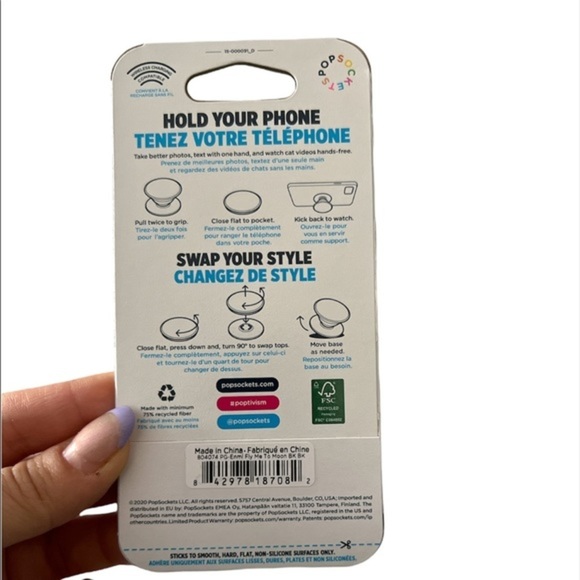 Popsocket - Phone Grip With Swappable Top Enamel Fly Me To The Moon premium new - Picture 5 of 5